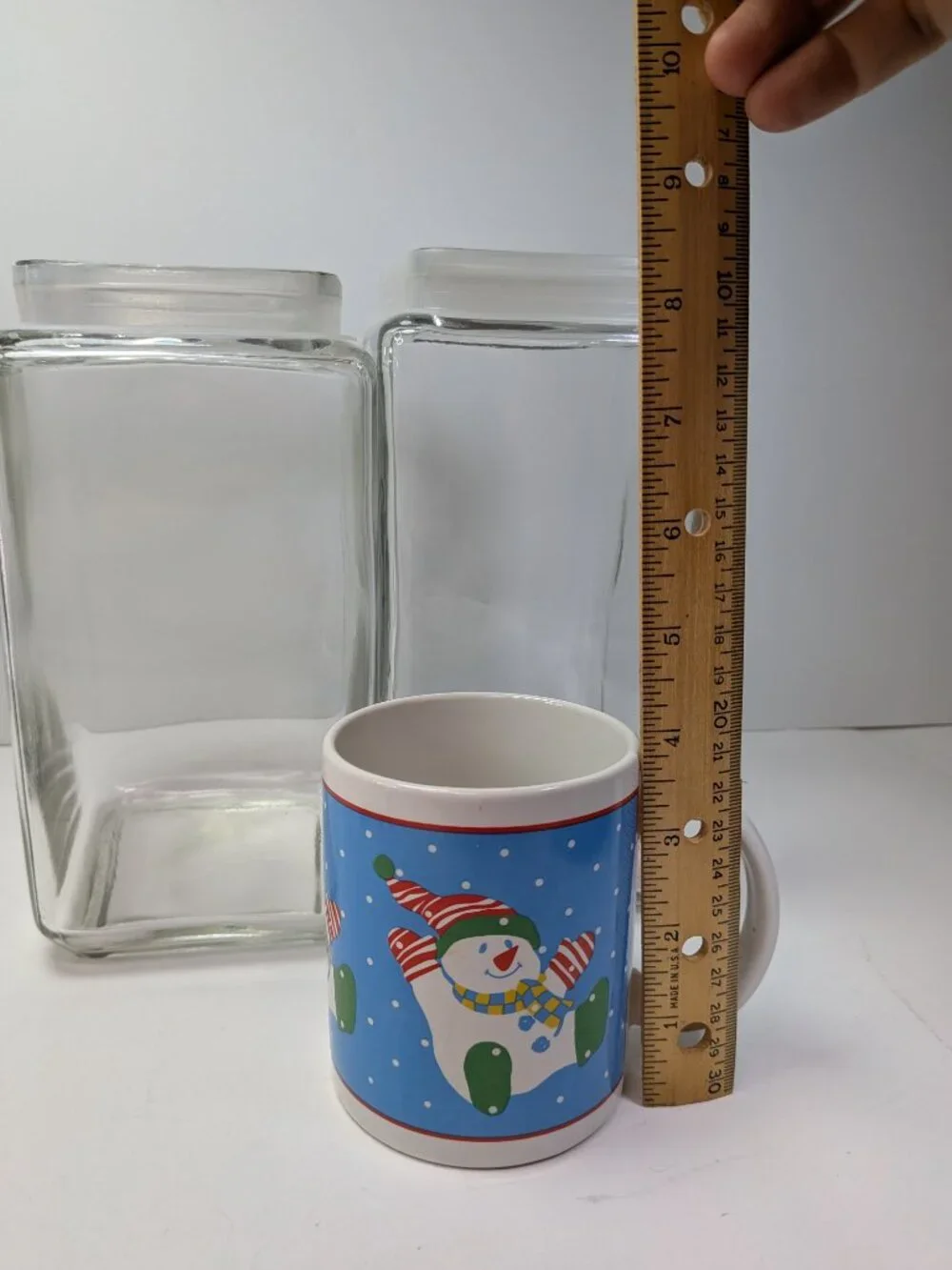 Vintage Clear Glass Square Canister Set - 2 Piece L & XL Jars